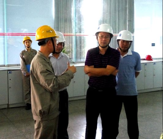 涪陵区迎接十九大安全稳定工作专项督查组第一组副组长、区委督查室主任周银奎(右二)带队对我司为迎接十九大安全稳定工作开展情况.jpg